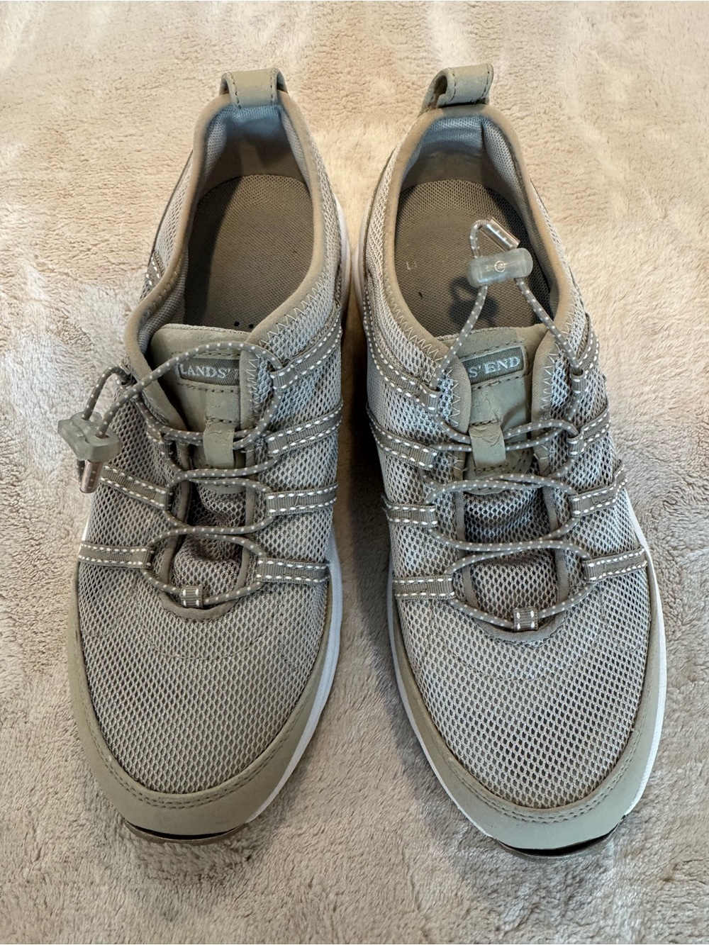 Lands' End Slip-on Ocean Lake Water Shoes Women's Size 8 B Gray Mesh 1374